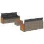 Set de sofás de jardín 7 piezas con cojines ratán PE gris de , Conjuntos de jardín - Ref: Foro24-3259876, Precio: 462,17 €, D...