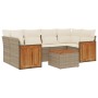 Set sofás de jardín 7 piezas y cojines ratán sintético beige de , Conjuntos de jardín - Ref: Foro24-3259881, Precio: 503,52 €...