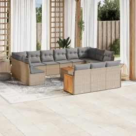 Set sofás de jardín 14 pzas con cojines ratán sintético beige de , Conjuntos de jardín - Ref: Foro24-3260547, Precio: 872,52 ...