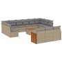 Set sofás de jardín 14 pzas con cojines ratán sintético beige de , Conjuntos de jardín - Ref: Foro24-3260547, Precio: 857,59 ...