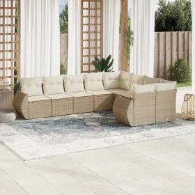 Set de sofás de jardín 9 pzas con cojines ratán sintético beige de , Conjuntos de jardín - Ref: Foro24-3254175, Precio: 659,8...