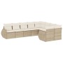 Set de sofás de jardín 9 pzas con cojines ratán sintético beige de , Conjuntos de jardín - Ref: Foro24-3254175, Precio: 684,1...