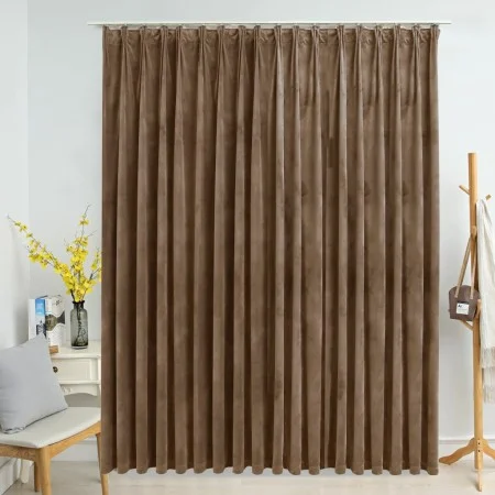 Blackout curtain with hooks beige velvet 290x245 cm by vidaXL, Curtains and curtains - Ref: Foro24-134511, Price: 45,77 €, Di...