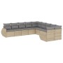 Juego de sofás jardín con cojines beige 10 pzas ratán sintético de , Conjuntos de jardín - Ref: Foro24-3254246, Precio: 642,3...