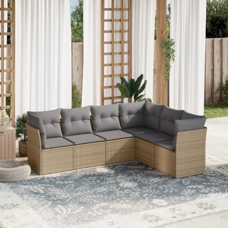 Juego de sofás jardín con cojines 6 pzas ratán sintético beige de , Conjuntos de jardín - Ref: Foro24-3217679, Precio: 379,09...