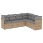 Juego de sofás jardín con cojines 6 pzas ratán sintético beige de , Conjuntos de jardín - Ref: Foro24-3217679, Precio: 379,09...
