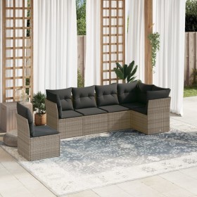 Set de muebles de jardín 6 pzas y cojines ratán sintético gris de , Conjuntos de jardín - Ref: Foro24-3217700, Precio: 360,80...