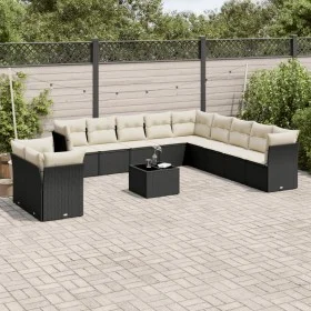 Set de sofás de jardín 12 piezas cojines ratán sintético negro de , Conjuntos de jardín - Ref: Foro24-3217886, Precio: 781,02...