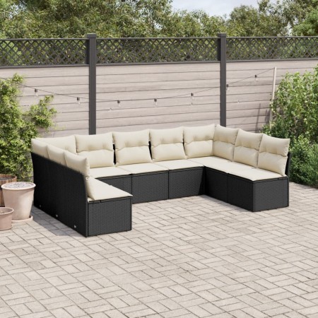 Set de sofás de jardín 8 piezas y cojines ratán sintético negro de , Conjuntos de jardín - Ref: Foro24-3218066, Precio: 469,5...