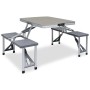 Mesa de camping plegable con 4 asientos acero aluminio de vidaXL, Mobiliario de camping - Ref: Foro24-47686, Precio: 113,66 €...