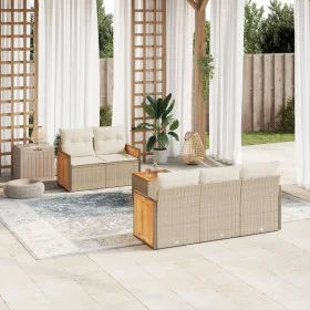Juego de sofás jardín con cojines 6 pzas ratán sintético beige de , Conjuntos de jardín - Ref: Foro24-3227465, Precio: 434,43...