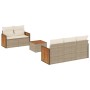 Juego de sofás jardín con cojines 6 pzas ratán sintético beige de , Conjuntos de jardín - Ref: Foro24-3227465, Precio: 372,46...