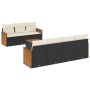 Set de sofás de jardín 8 piezas y cojines ratán sintético negro de , Conjuntos de jardín - Ref: Foro24-3227484, Precio: 466,4...