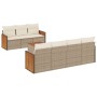 Juego de sofás de jardín con cojines beige 8 pzas ratán PE de , Conjuntos de jardín - Ref: Foro24-3227486, Precio: 479,95 €, ...
