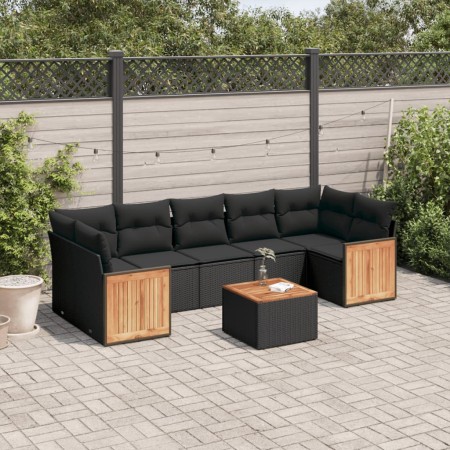 Set de sofás de jardín 8 piezas y cojines ratán sintético negro de , Conjuntos de jardín - Ref: Foro24-3227490, Precio: 510,6...