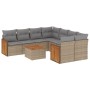 Set de sofás de jardín 9 pzas con cojines ratán sintético beige de , Conjuntos de jardín - Ref: Foro24-3227508, Precio: 521,2...