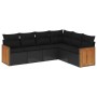 Set de sofás de jardín 6 piezas y cojines ratán sintético negro de , Conjuntos de jardín - Ref: Foro24-3227679, Precio: 391,4...