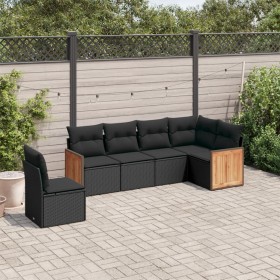 Set de sofás de jardín 6 piezas y cojines ratán sintético negro de , Conjuntos de jardín - Ref: Foro24-3227693, Precio: 391,4...