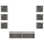 Muebles TV pared con LED 8 pzas madera ingeniería gris Sonoma en Muebles TV | Comprar online en Foru.es