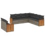 Set de muebles de jardín 9 pzas y cojines ratán sintético gris de , Conjuntos de jardín - Ref: Foro24-3227782, Precio: 576,70...