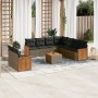 Set de sofás de jardín 10 pzas con cojines ratán sintético gris de , Conjuntos de jardín - Ref: Foro24-3227789, Precio: 619,2...