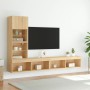 Muebles TV pared con LED 4 pzas madera ingeniería roble Sonoma en Muebles TV | Comprar online en Foru.es