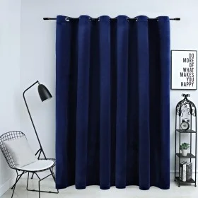 Cortina opaca y anillas metal terciopelo azul oscuro 290x245 cm de vidaXL, Cortinas y visillos - Ref: Foro24-134531, Precio: ...