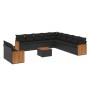 Set de sofás de jardín 12 piezas cojines ratán sintético negro de , Conjuntos de jardín - Ref: Foro24-3227812, Precio: 786,75...