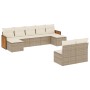 Set de sofás de jardín 9 pzas con cojines ratán sintético beige de , Conjuntos de jardín - Ref: Foro24-3228053, Precio: 501,0...