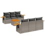 Set de sofás de jardín 7 piezas con cojines ratán PE gris de , Conjuntos de jardín - Ref: Foro24-3226634, Precio: 444,51 €, D...