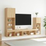 Muebles TV pared con LED 4 pzas madera ingeniería roble Sonoma en Muebles TV | Comprar online en Foru.es