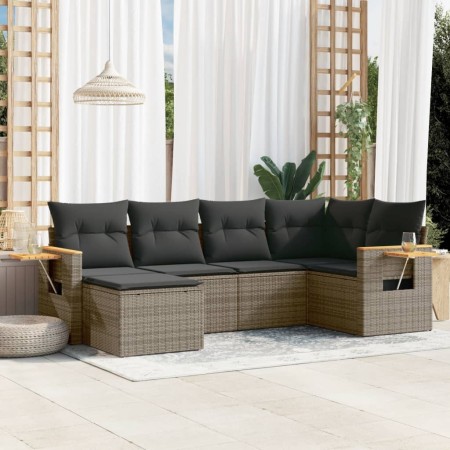 Set de muebles de jardín 6 pzas y cojines ratán sintético gris de , Conjuntos de jardín - Ref: Foro24-3227019, Precio: 366,81...