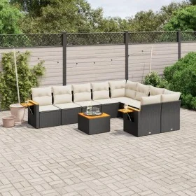 Gartensofa-Set 10-teilig mit schwarzen synthetischen Rattankissen von , Gartensets - Ref: Foro24-3227148, Preis: 586,47 €, Ra...