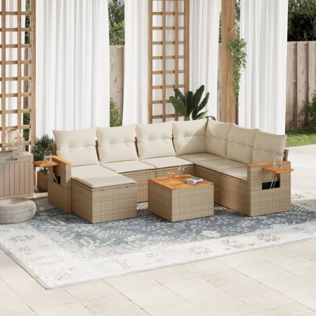 Juego de sofás de jardín con cojines beige 8 pzas ratán PE de , Conjuntos de jardín - Ref: Foro24-3227052, Precio: 536,50 €, ...