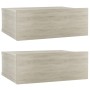 Mesitas de noche flotantes 2 uds contrachapada roble 40x30x15cm de vidaXL, Mesitas de noche - Ref: Foro24-800313, Precio: 38,...