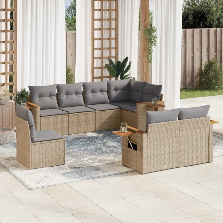 Juego de sofás de jardín con cojines beige 8 pzas ratán PE de , Conjuntos de jardín - Ref: Foro24-3227004, Precio: 556,59 €, ...