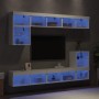 Muebles de TV de pared con LED 8 pzas madera ingeniería blanco en Muebles TV | Comprar online en Foru.es