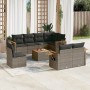 Set de muebles de jardín 9 pzas y cojines ratán sintético gris de , Conjuntos de jardín - Ref: Foro24-3227012, Precio: 568,87...