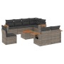 Set de muebles de jardín 9 pzas y cojines ratán sintético gris de , Conjuntos de jardín - Ref: Foro24-3227012, Precio: 568,87...