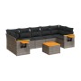 Set de sofás de jardín 8 pzas y cojines ratán sintético gris de , Conjuntos de jardín - Ref: Foro24-3226655, Precio: 496,72 €...