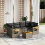 Set de sofás de jardín 7 piezas con cojines ratán PE gris de , Conjuntos de jardín - Ref: Foro24-3226641, Precio: 421,52 €, D...