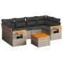 Set de sofás de jardín 7 piezas con cojines ratán PE gris de , Conjuntos de jardín - Ref: Foro24-3226641, Precio: 421,52 €, D...