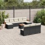Set de sofás de jardín 11 pzas y cojines ratán sintético negro de , Conjuntos de jardín - Ref: Foro24-3228072, Precio: 536,48...