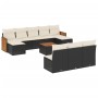 Set de sofás de jardín 11 pzas y cojines ratán sintético negro de , Conjuntos de jardín - Ref: Foro24-3228072, Precio: 536,48...