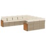 Set de sofás de jardín 11pzas con cojines ratán sintético beige de , Conjuntos de jardín - Ref: Foro24-3228109, Precio: 671,8...