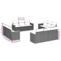 Set de sofás de jardín 12 pzas con cojines ratán sintético gris de , Conjuntos de jardín - Ref: Foro24-3258238, Precio: 819,5...