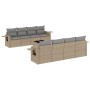 Set de sofás de jardín 9 pzas con cojines ratán sintético beige de , Conjuntos de jardín - Ref: Foro24-3252286, Precio: 625,7...