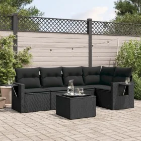 Set de sofás de jardín 6 piezas y cojines ratán sintético negro de , Conjuntos de jardín - Ref: Foro24-3252472, Precio: 435,8...