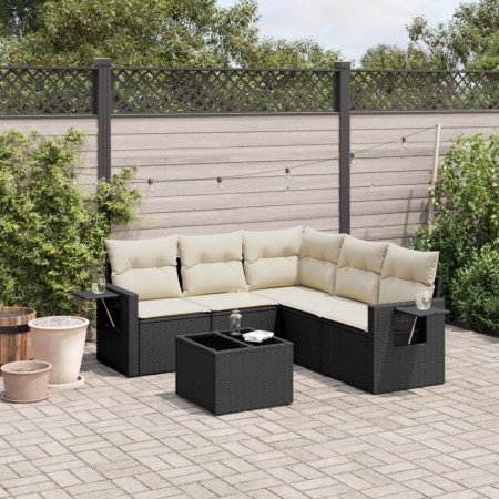 Set de sofás de jardín 6 piezas y cojines ratán sintético negro de , Conjuntos de jardín - Ref: Foro24-3252493, Precio: 382,0...