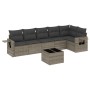 Set de sofás de jardín 7 piezas con cojines ratán PE gris de , Conjuntos de jardín - Ref: Foro24-3252537, Precio: 447,93 €, D...